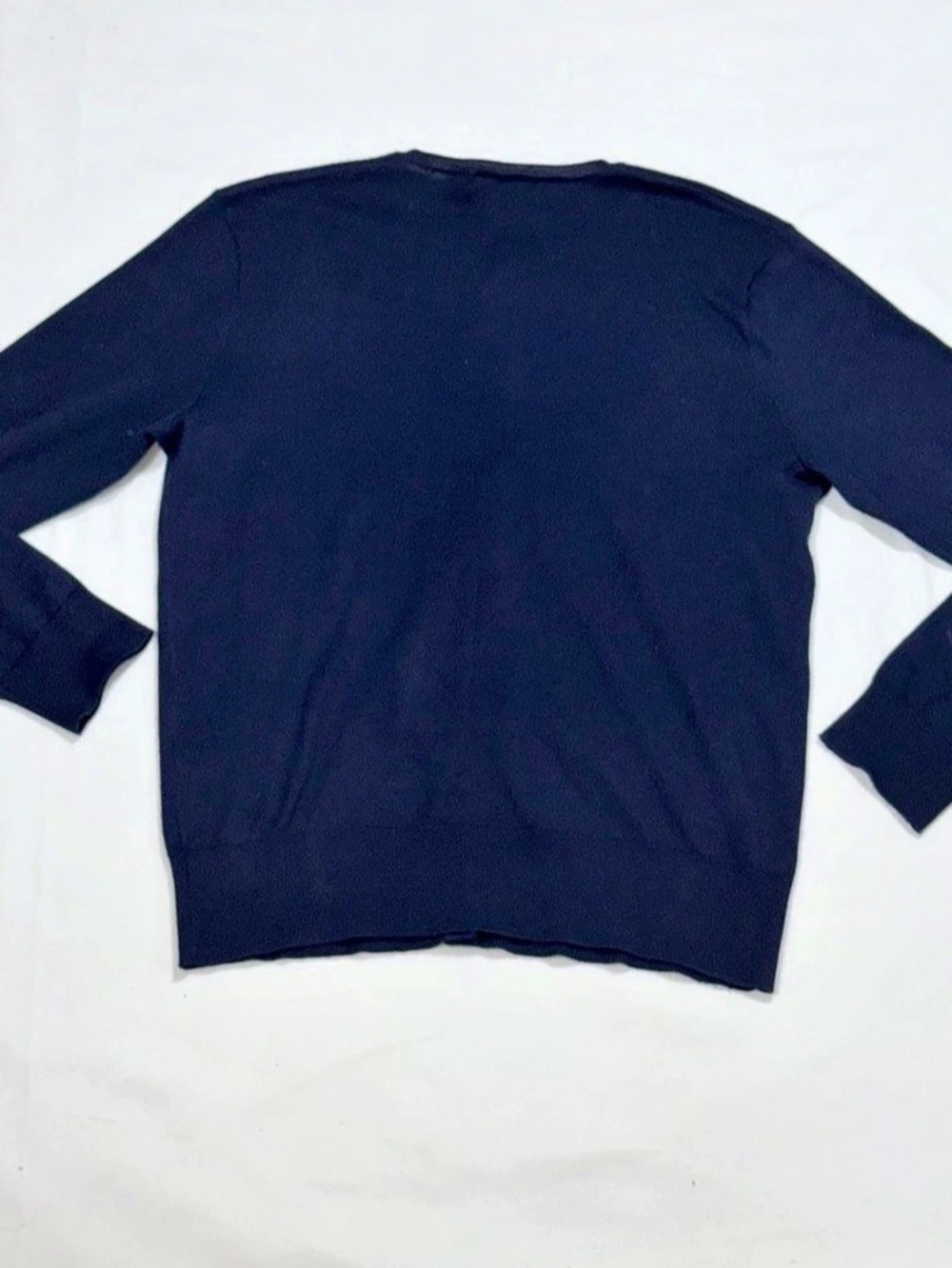 Polo Ralph Lauren Women’s Navy Cardigan M Orange Pony Cotton Blend P096 - Picture 3 of 8